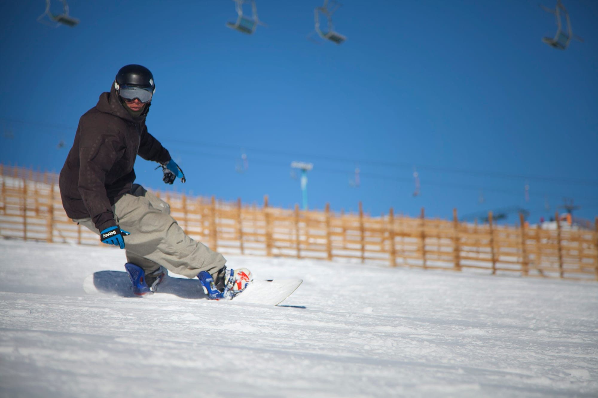 Skifahrer auf den Pisten von El Colorado