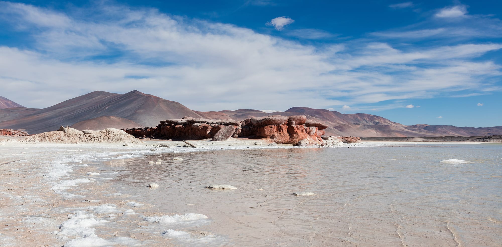 Piedras Rojas beside the Aguas Calientes salt flat